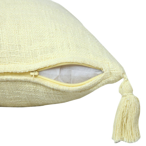 20" Yellow Cotton Throw Pillow Cover