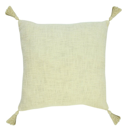 20" Yellow Cotton Throw Pillow Cover