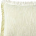 14" X 36" White And Yellow Lumbar Cotton Throw Pillow Cover with Fringe