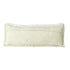 14" X 36" White And Yellow Lumbar Cotton Throw Pillow Cover with Fringe
