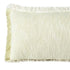 14" X 36" White And Yellow Lumbar Cotton Throw Pillow Cover with Fringe