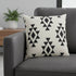 20" Black And White Geometric Recycled Poly Linen Throw Pillow Cover