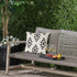 20" Black And White Geometric Recycled Poly Linen Throw Pillow Cover