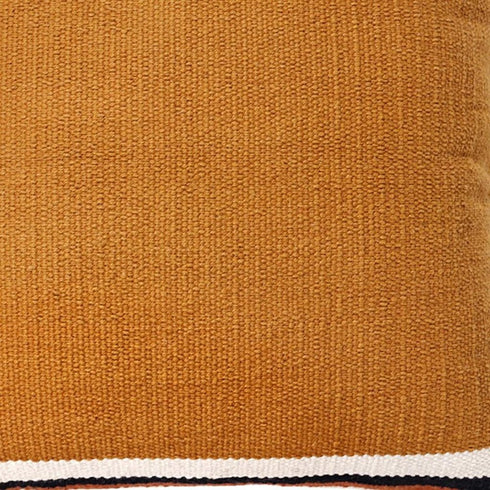 20" Orange White And Black Striped Cotton Throw Pillow Cover