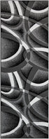Grey, Black, White Modern Abstract Area Rug