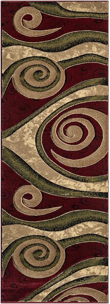 3D Spiral Swirls Modern Area Rug- Multicolor