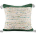 18" Green Cream And Blue Color Block Cotton Throw Pillow Cover with Tassels