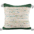 18" Green Cream And Blue Color Block Cotton Throw Pillow Cover with Tassels