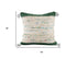 18" Green Cream And Blue Color Block Cotton Throw Pillow Cover with Tassels