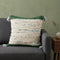 18" Green Cream And Blue Color Block Cotton Throw Pillow Cover with Tassels