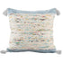 20" Light Blue And Cream Color Block Cotton Throw Pillow Cover with Tassels