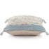 20" Light Blue And Cream Color Block Cotton Throw Pillow Cover with Tassels