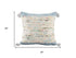 20" Light Blue And Cream Color Block Cotton Throw Pillow Cover with Tassels