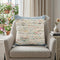 20" Light Blue And Cream Color Block Cotton Throw Pillow Cover with Tassels