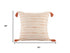 20" Ivory And Orange Striped Cotton Blend Throw Pillow Cover with Tassels