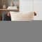 20" Ivory And Orange Striped Cotton Blend Throw Pillow Cover with Tassels
