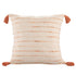 20" Ivory And Orange Striped Cotton Blend Throw Pillow Cover with Tassels