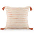 20" Ivory And Orange Striped Cotton Blend Throw Pillow Cover with Tassels