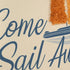 18" Cream Navy Blue And Orange Come Sail Away Beach Nautical Throw Pillow Cover