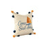 18" Cream Navy Blue And Orange Come Sail Away Beach Nautical Throw Pillow Cover