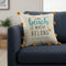 20" Beige And Orange The Beach Is Where I Belong Beach Throw Pillow Cover