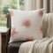 22" Coral And Off White Floral Throw Pillow