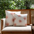 22" Coral And Off White Floral Throw Pillow