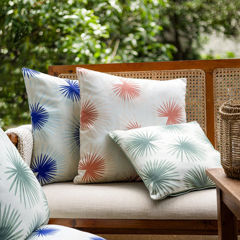 22" Coral And Off White Floral Throw Pillow