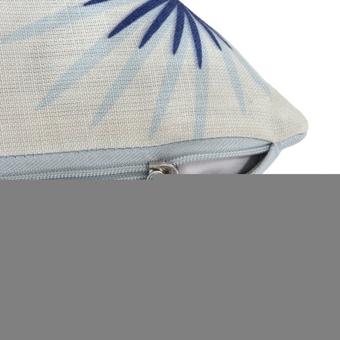 22" Navy Blue And White Floral Throw Pillow