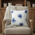 22" Navy Blue And White Floral Throw Pillow