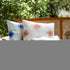 22" Navy Blue And White Floral Throw Pillow