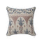 24" Blue And Brown Damask Recycled Poly Linen Throw Pillow