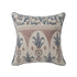 24" Blue And Brown Damask Recycled Poly Linen Throw Pillow