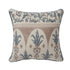 24" Blue And Brown Damask Recycled Poly Linen Throw Pillow
