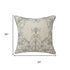 24" Sage And Ivory Damask Recycled Poly Linen Throw Pillow