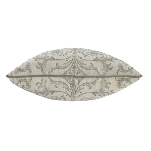 24" Sage And Ivory Damask Recycled Poly Linen Throw Pillow