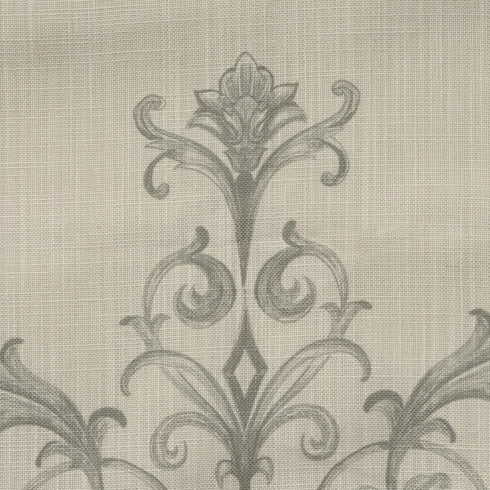 24" Sage And Ivory Damask Recycled Poly Linen Throw Pillow