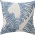 20" Blue And Ivory Floral Cotton Throw Pillow