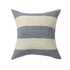 24" Blue And Ivory Striped Linen Blend Throw Pillow