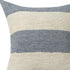 24" Blue And Ivory Striped Linen Blend Throw Pillow