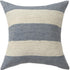 24" Blue And Ivory Striped Linen Blend Throw Pillow