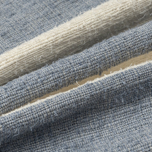 24" Blue And Ivory Striped Linen Blend Throw Pillow