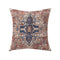 18" Beige Navy Blue And Rust Medallion Throw Pillow