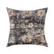 18" Navy Blue And Beige Floral Throw Pillow