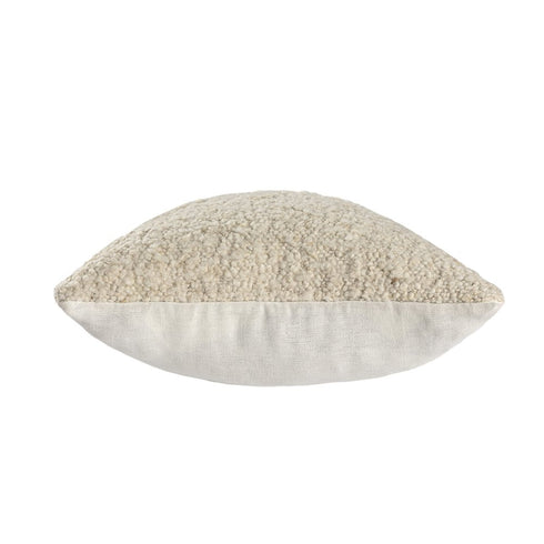 24" Ivory And Beige Wool Throw Pillows