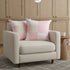 Set of Two 20" Pink And White Patchwork Cotton Throw Pillows