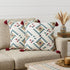 Set of Two 20" White Teal Blue Tan And Crimson Geometric Cotton Throw Pillows