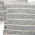 Set of Two 20" Gray And Pink Striped Cotton Throw Pillows with Fringe