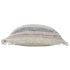 Set of Two 20" Gray And Pink Striped Cotton Throw Pillows with Fringe