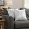 Set of Two 20" White And Silver Cotton Throw Pillows